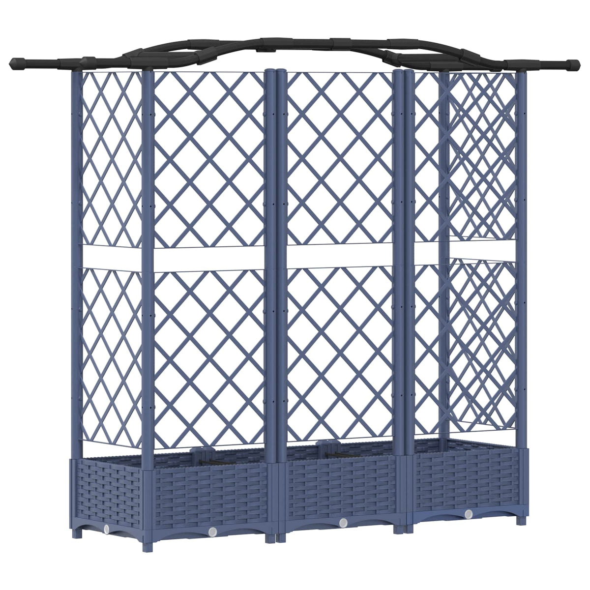 Cama Elevada Con Trellis Y Techo Gris 163 X 40 X 123 Cm Pp_4