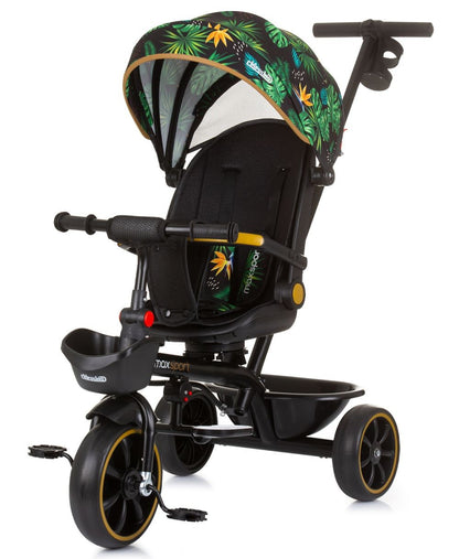 Triciclo Con Capota Y Mango Parental Max Sport Jungle_0