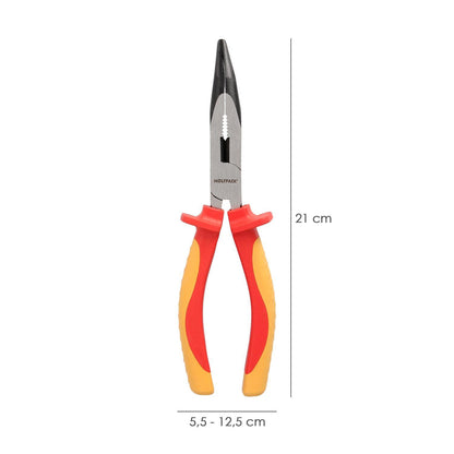 Alicates Boca Curva 200 Mm. Mangos Aislados Acero Cromo Vanadio Pelacables, Corta Cables, Pelador Cables
