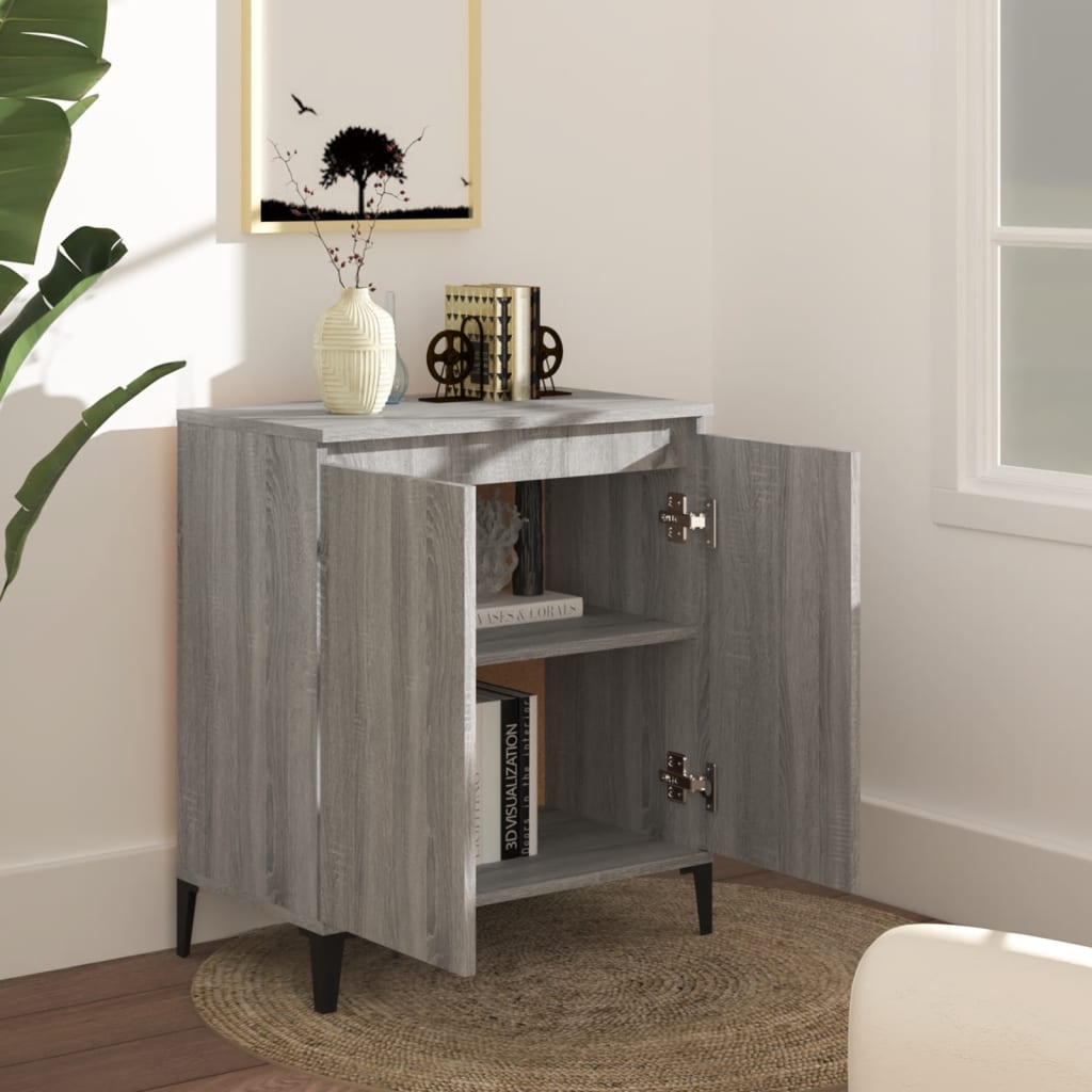 Aparador De Madera Contrachapada Gris Sonoma 60x35x70 Cm / Vetonek_4