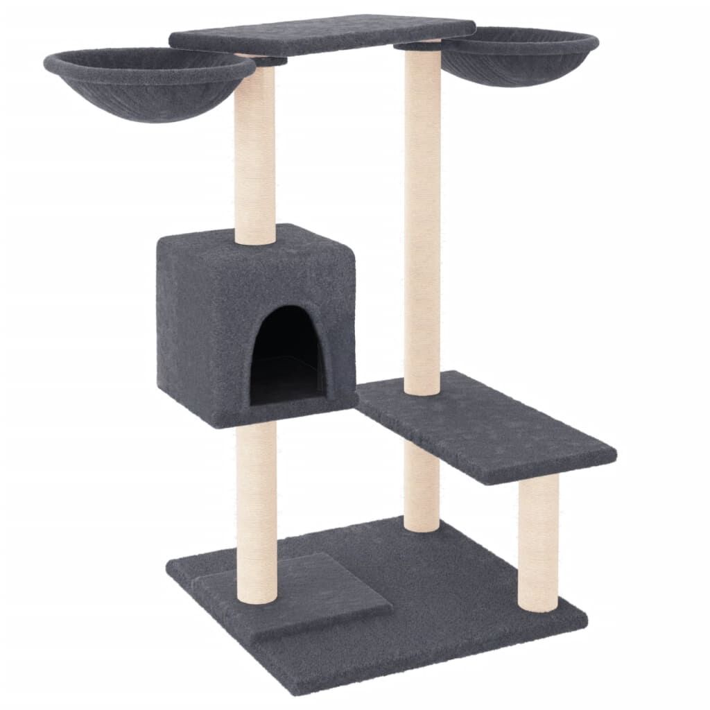 Vidaxl Rascador Para Gatos Con Postes Gris Oscuro 82 Cm_0