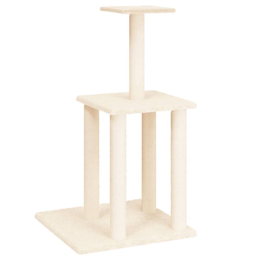 Vidaxl Rascador Para Gatos Con Postes De Sisal Color Crema 85,5 Cm_0