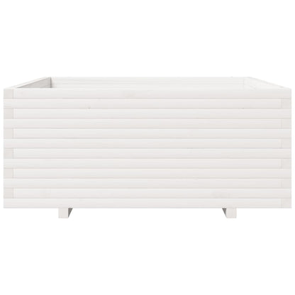 Jardinera Madera Maciza De Pino Blanco 110x110x49,5 Cm_4