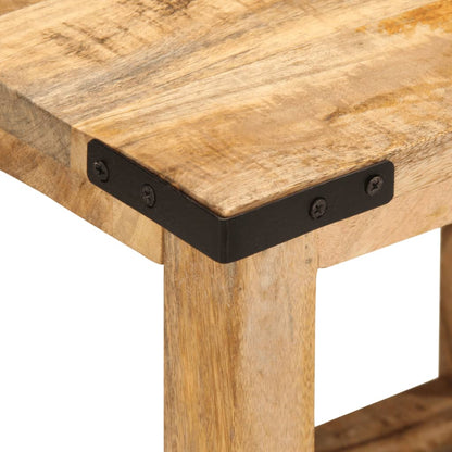 Mesa Auxiliar Madera Maciza De Mango Rugosa 40x30x40 Cm_3