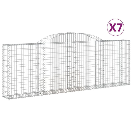 Cestas De Gaviones 7 Uds Forma De Arco Hierro 00x30x100/120 Cm_0