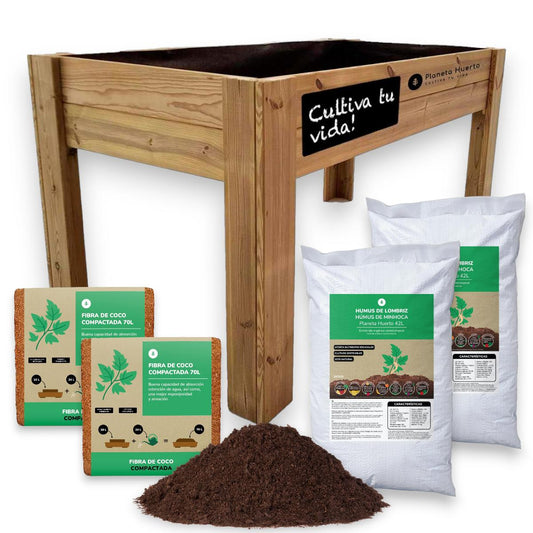 Kit Mesa de Cultivo + Substrato Planeta Huerto