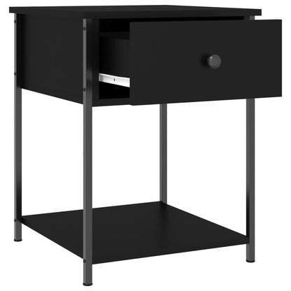Mesita De Noche Madera De Ingeniería Negra 44x45x58 Cm_3