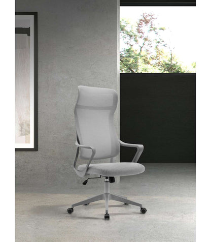 Silla Despacho Giratoria Elevable Con Reposacabezas Acabado Gris, 67m(ancho) 117/127cm(alt_5