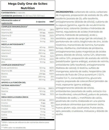 Mega Daily One - 120 Cápsulas - Complejos Multivitaminicos - Scitec Nutrition_5