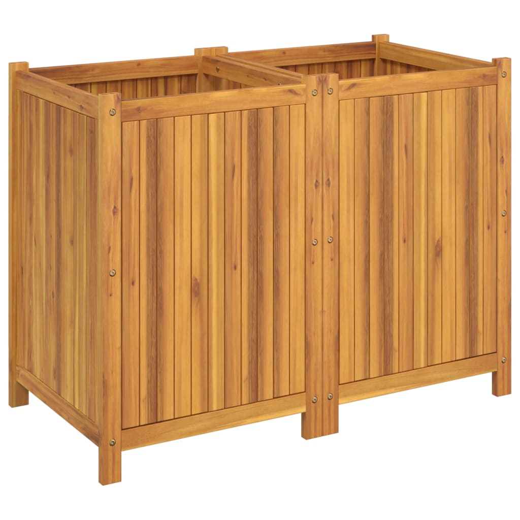 Jardinera Con Forro Madera Maciza De Acacia 100x50x75 Cm_4