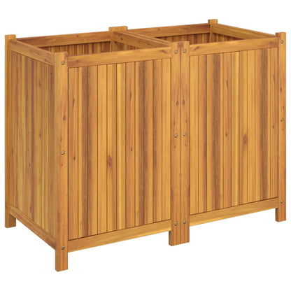 Jardinera Con Forro Madera Maciza De Acacia 100x50x75 Cm_4