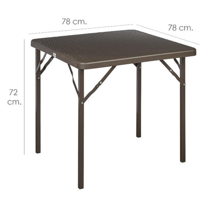 Mesa Plegable Cuadrada Marron 78x78x72 Cm._1