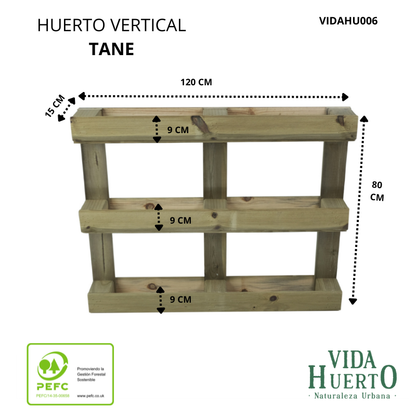 Huerto Urbano Pared Tane Estilo Palet Vidahuerto 120x15x80 Cm._2