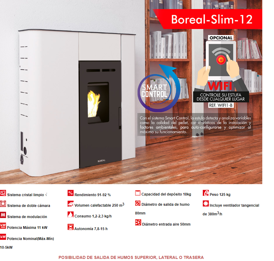 Bricosol Estufa De Pellet Boreal 12 Kw Slim Negro_1