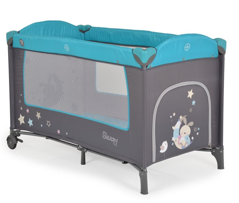 Cuna De Viaje Con Cambiador Sleepy Turquoise_4
