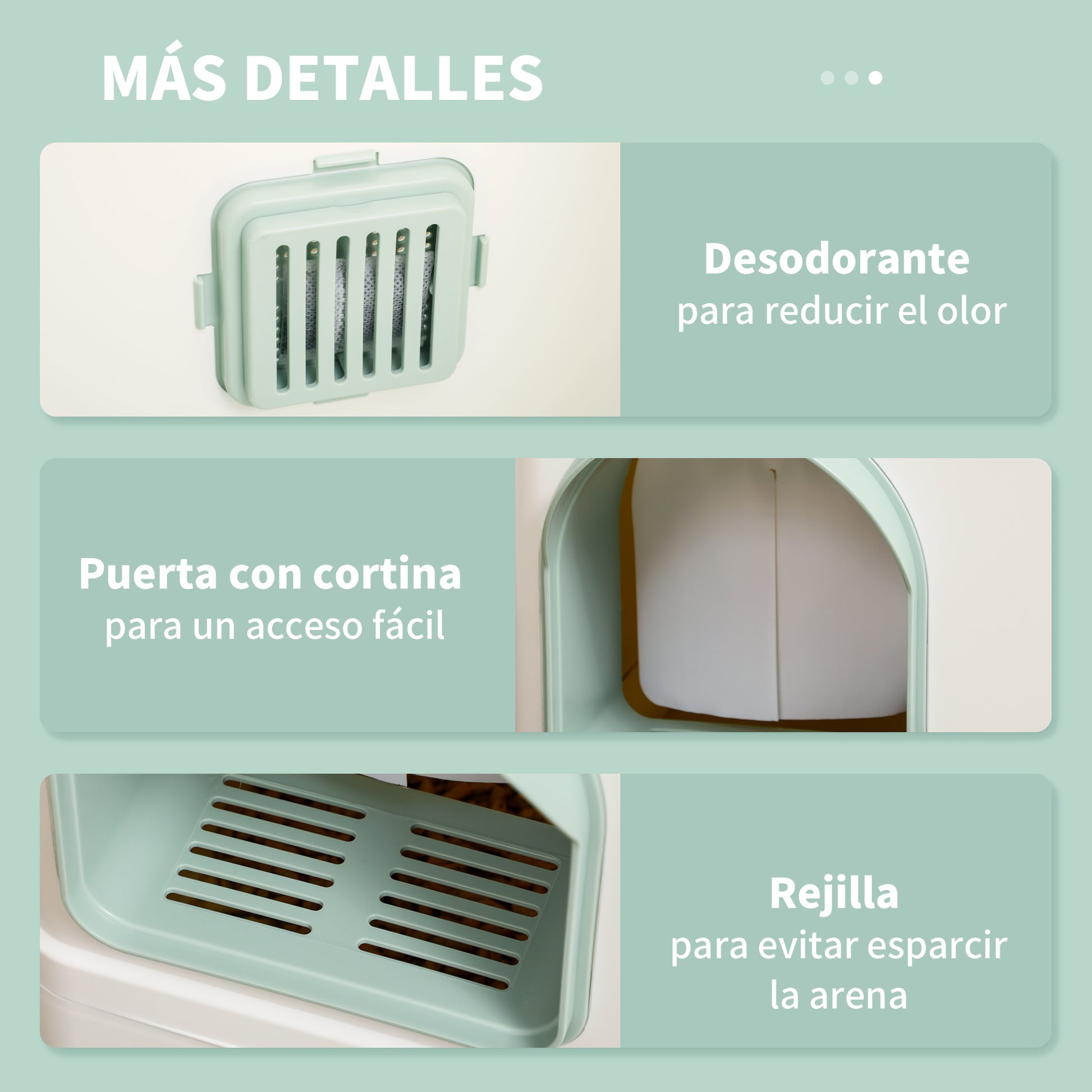 Pawhut Arenero Cerrado Para Gatos Con Bandeja Extraíble Pala 50x40x40 Cm Blanco_5