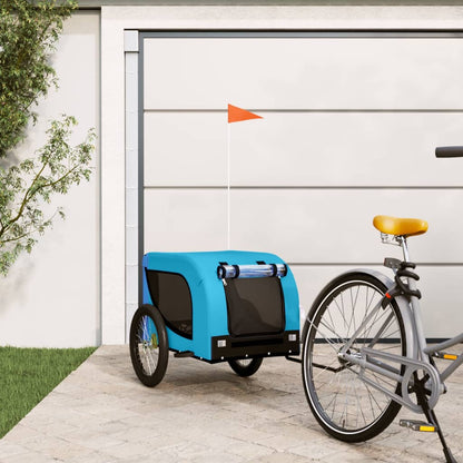 Remolque De Bicicleta Mascotas Hierro Tela Oxford Azul Negro_1