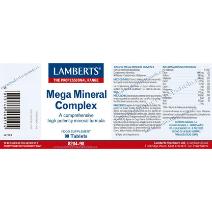 Mega Mineral Complex Aminochelate 90 Comprimidos Lamberts
