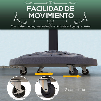 Outsunny Base De Sombrilla Peso 25 Kg Con 4 Ruedas Ø52x38 Cm Bronce_5