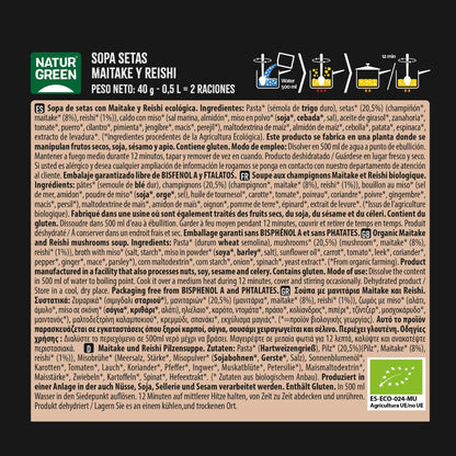 Sopa de Cogumelos Maitake e Reishi Bio Naturgreen 40 g 