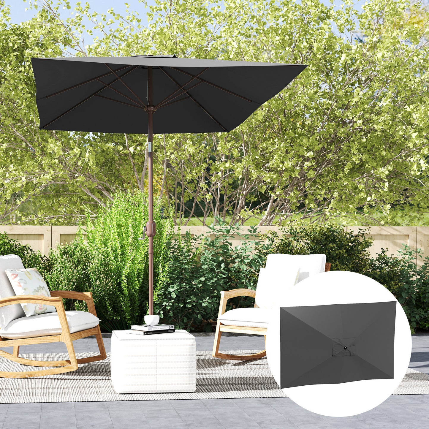 Outsunny Toldo De Recambio De Sombrilla De 3x2 M Con Ventilación Superior Gris_4