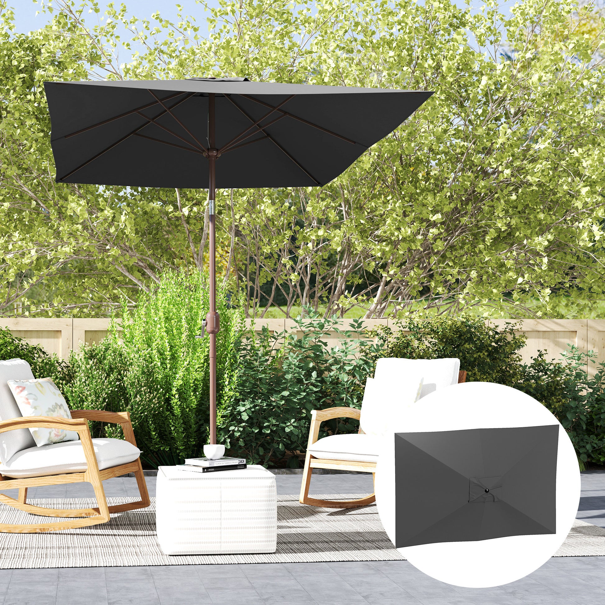 Outsunny Toldo De Recambio De Sombrilla De 3x2 M Con Ventilación Superior Gris_4