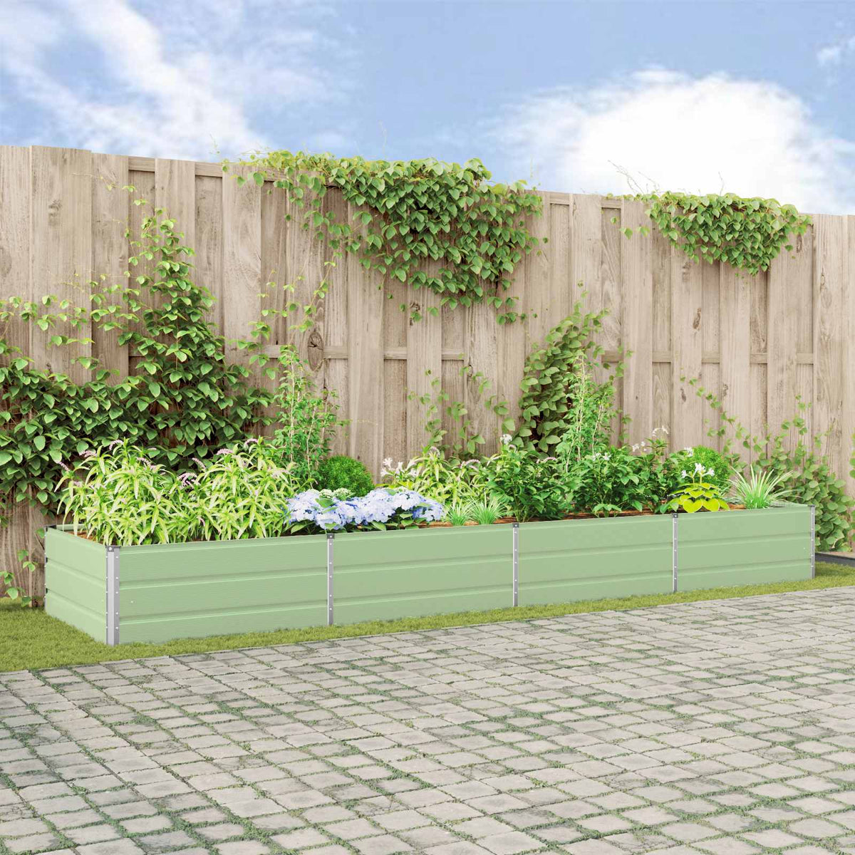 Jardinera Verde Pastel 385 X 100 X 45 Cm Acero Galvanizado_1