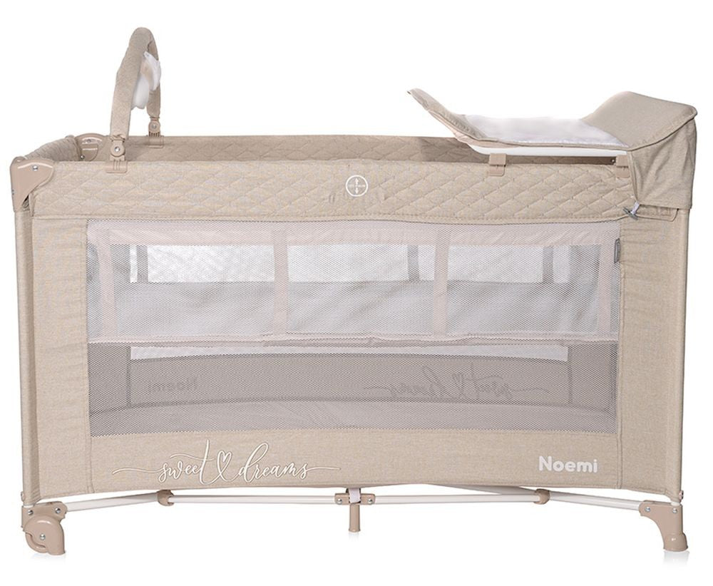 Cuna De Viaje Noemi Plus (2 Niveles) Fog Beige_1