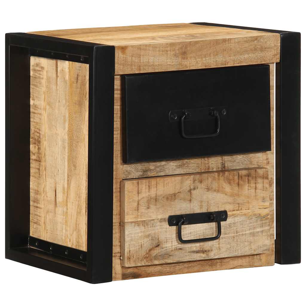 Mesita De Noche Madera Maciza De Mango 40x35x40 Cm_2