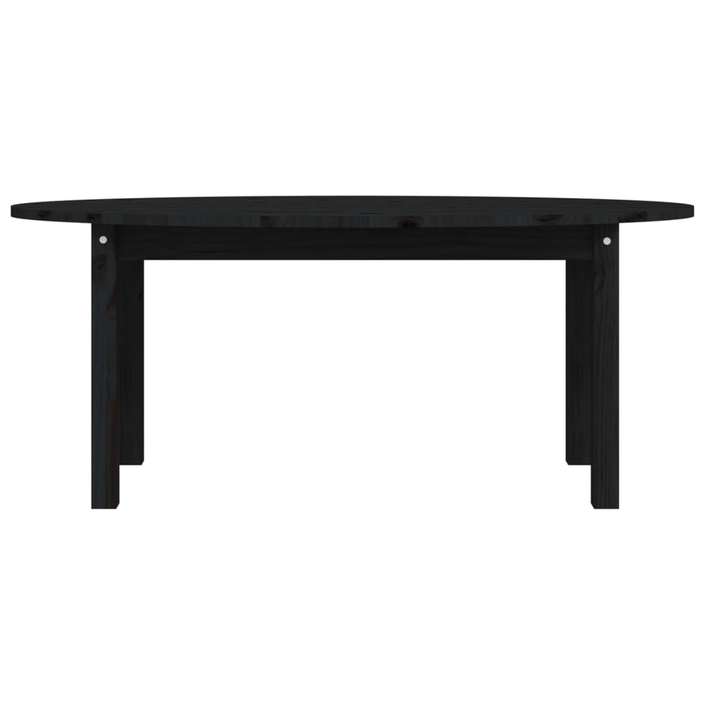 Mesa De Centro De Madera Maciza De Pino Negro 110x55x45 Cm_3