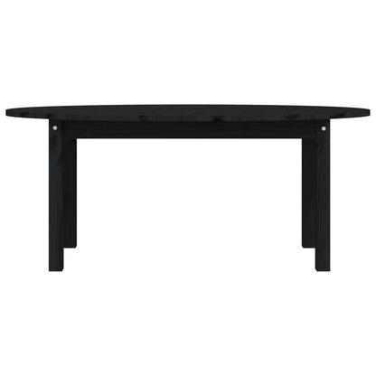 Mesa De Centro De Madera Maciza De Pino Negro 110x55x45 Cm_3