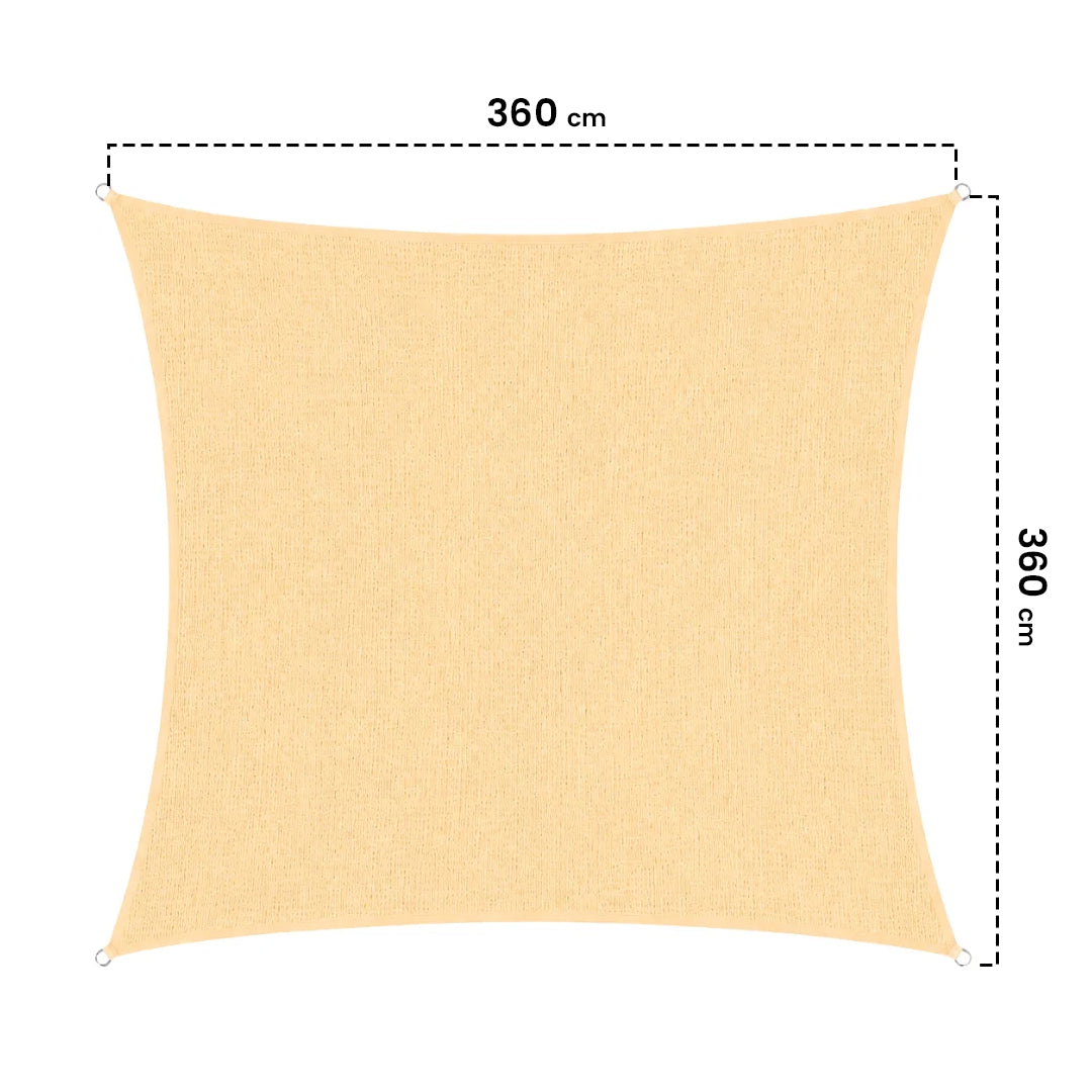Toldo Vela Permeable Caudrada 3.6x3.6 M Beige Nortene_1