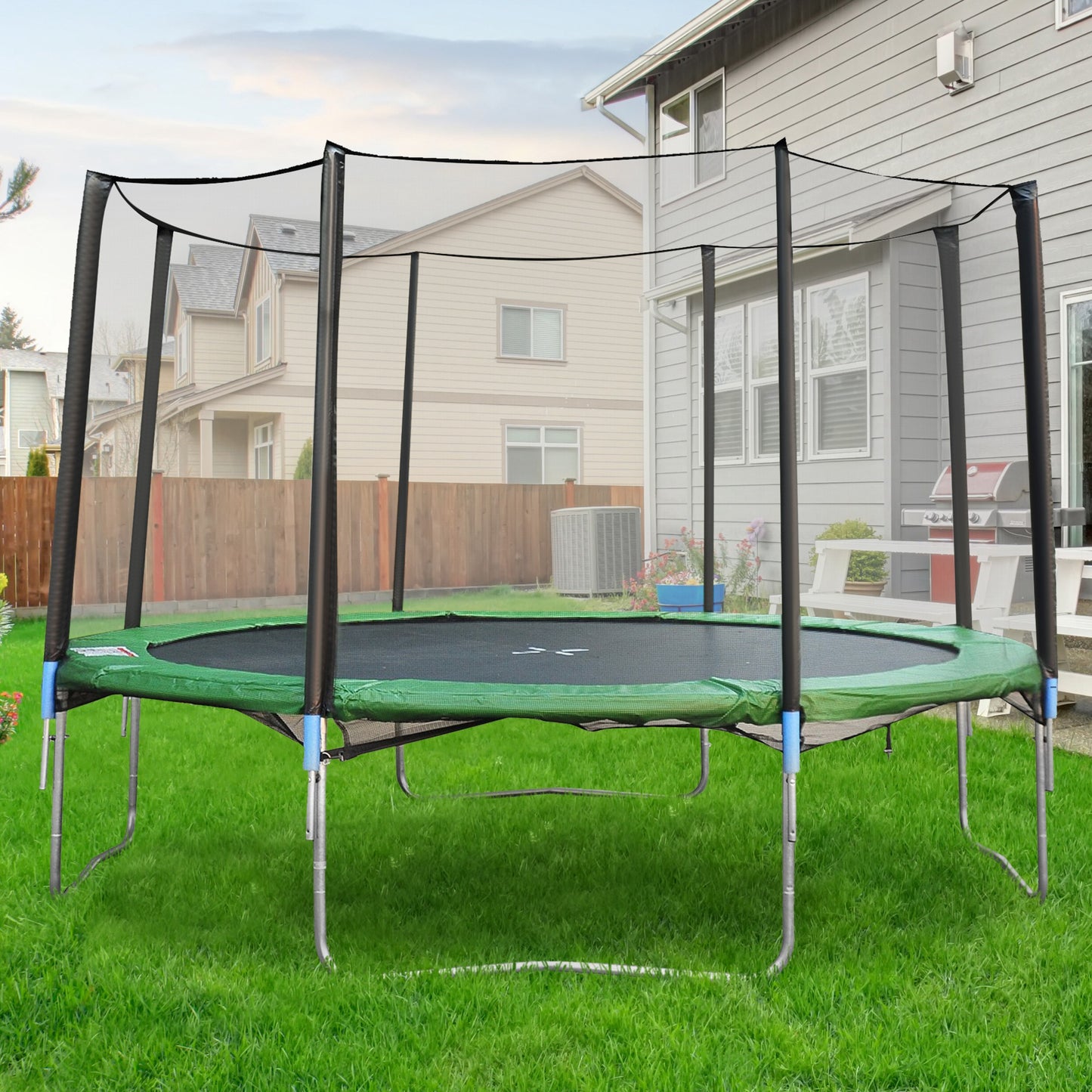 Homcom Red De Seguridad De Reemplazo Para Trampolín Redondo Ø366 Cm Negro_1