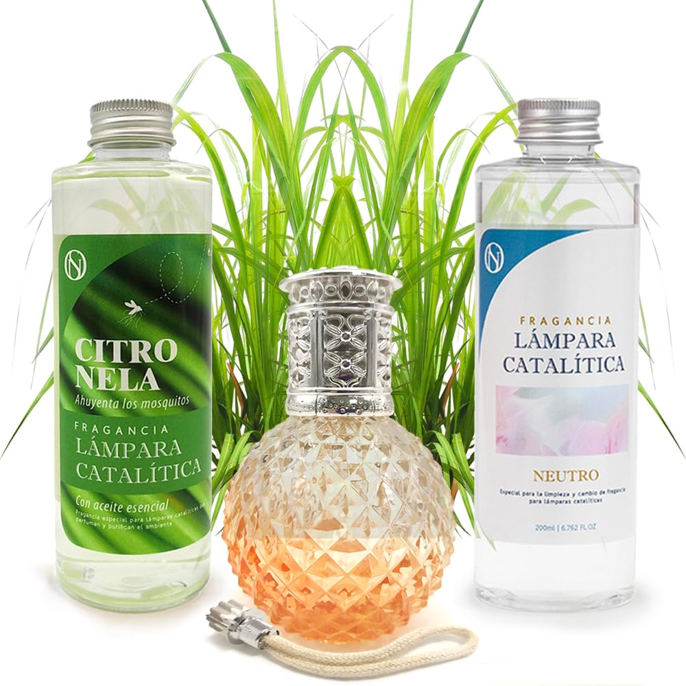 Pack Ahorro Lámpara Catalítica Orange Diamonds + Fragancia Citronela 500ml + Limpiador Neutro 200ml + Mecha De Repuesto_0