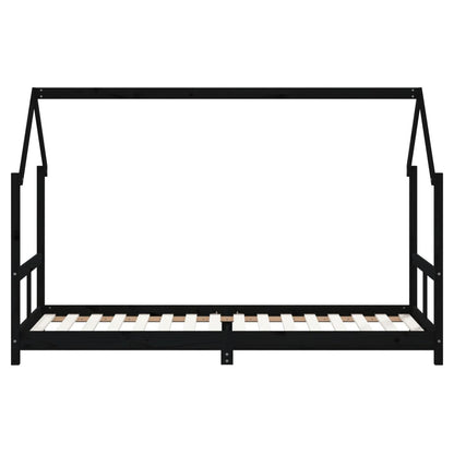 Vidaxl Estructura De Cama Para Niños Madera De Pino Negro 80x200 Cm_3