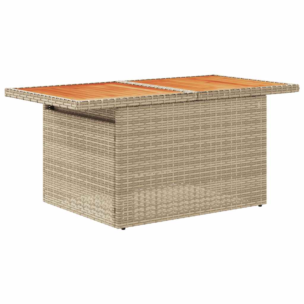 Set Sofás Jardín Y Cojines 11 Pzas Ratán Sintético Acacia Beige / Vetonek_5