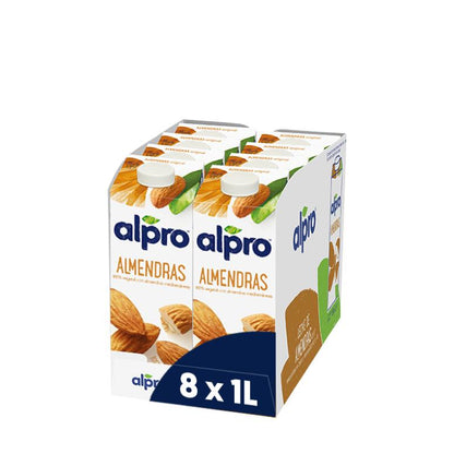Embalagem de 8 bebidas de amêndoa Alpro, 1 litro