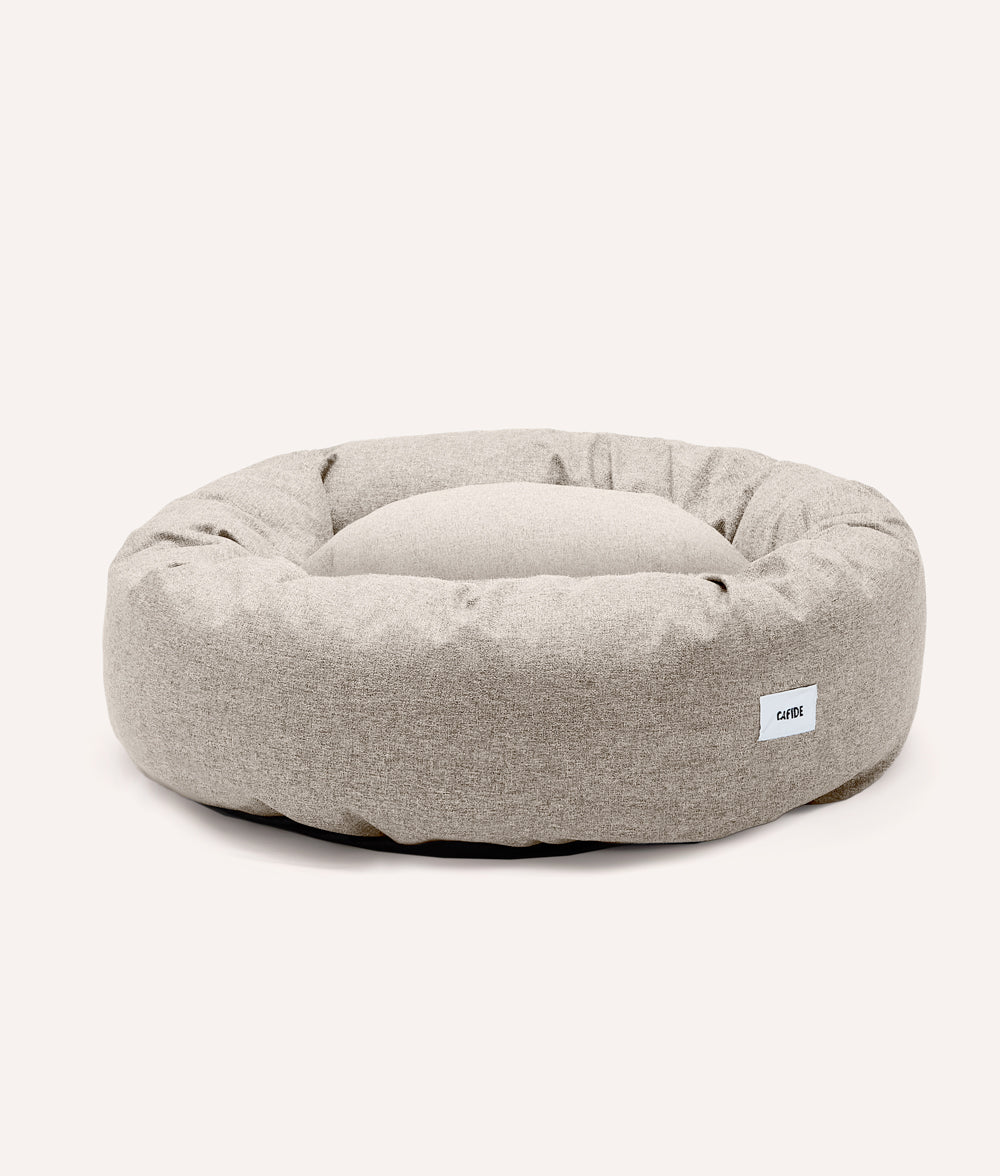 Cafide Cama Donut Para Perro Con Tejido De Chenilla Beige. Modelo Nuba. Talla L (100x100x25 Cm)_2