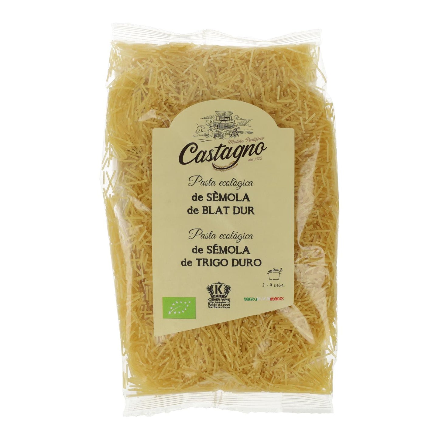 Noodles de trigo duro (cabelo de anjo) ECO Castagno 500 g