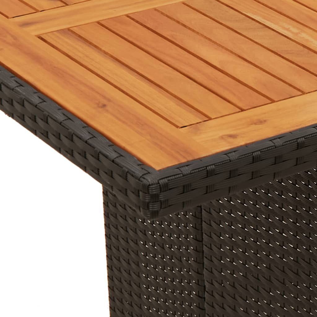 Set De Comedor Jardín 11 Pzas Con Cojines Ratán Sintético Negro / Vetonek_2