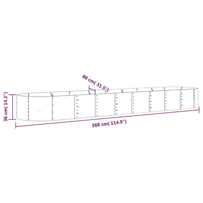 Jardinera Arriate Acero Galvanizado Plata 368x80x36 Cm_5