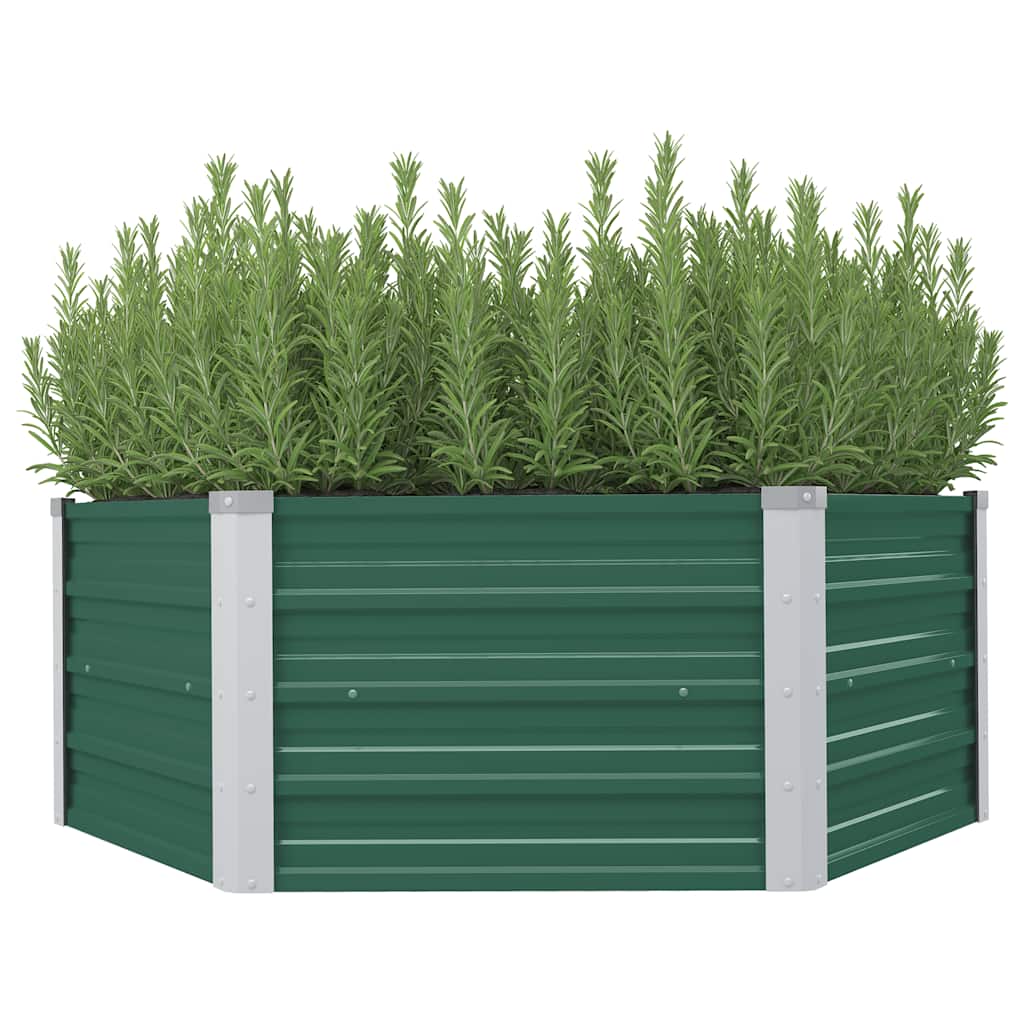 Arriate Elevado De Acero Galvanizado Verde 129x129x45 Cm_1