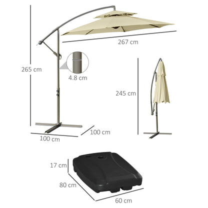 Outsunny Conjunto De Sombrilla Incluye 1 Sombrilla De Jardín Y 1 Base_2