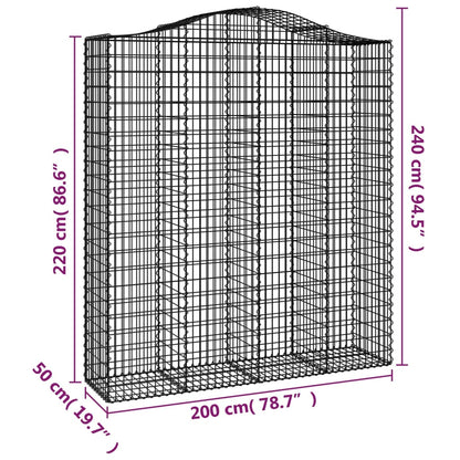 Cestas De Gaviones 4 Uds Forma De Arco Hierro 200x50x220/240 Cm_5