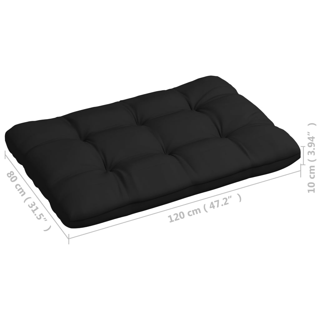 Vidaxl Cojines Para Sofá De Palets 7 Piezas Negro_2