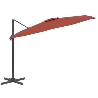 Vidaxl Sombrilla Voladiza Con Leds Terracota 400x300 Cm_4