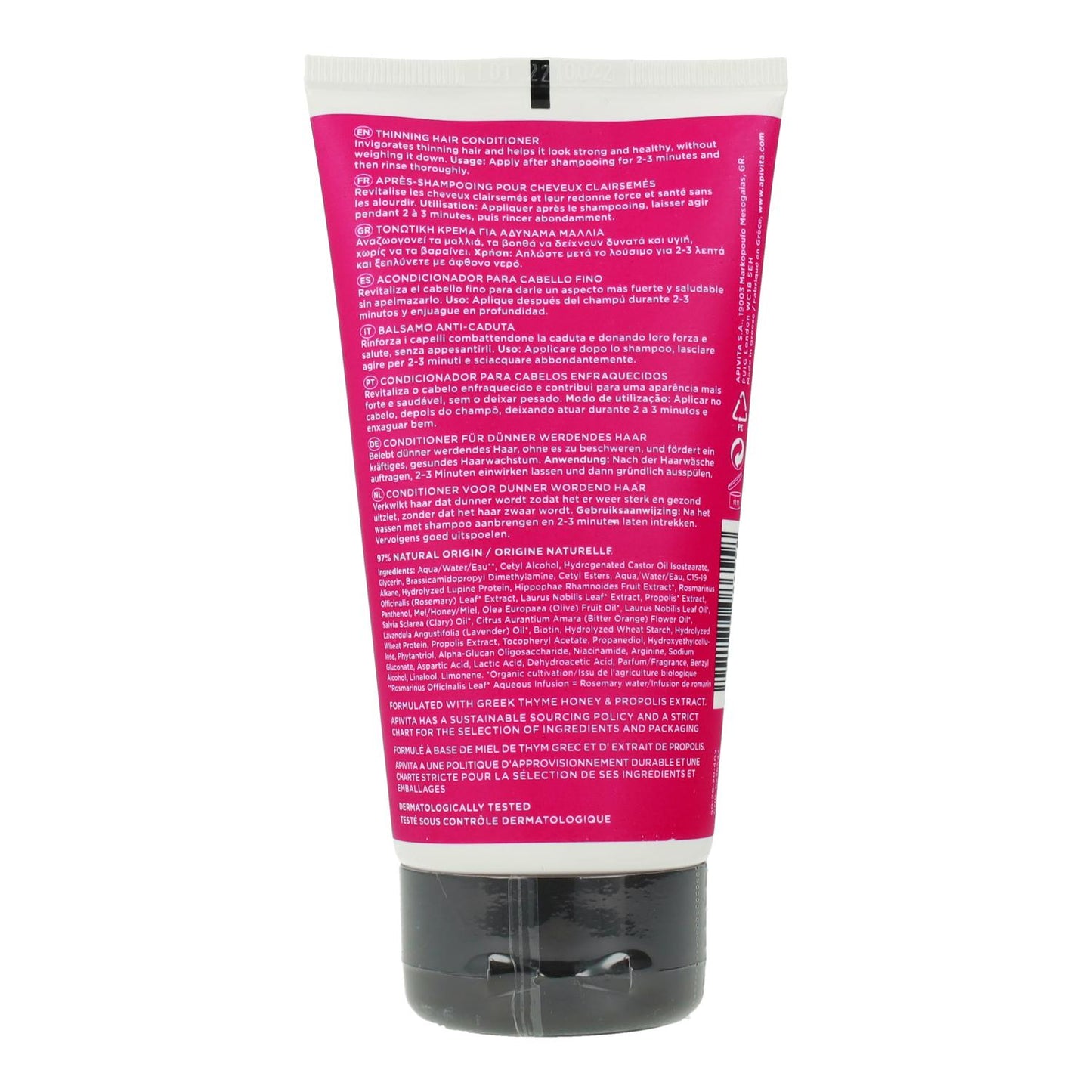 Apivita Condicionador Tonalizante para Cabelo Enfraquecido com Espinheiro Marítimo e Louro 150 ml