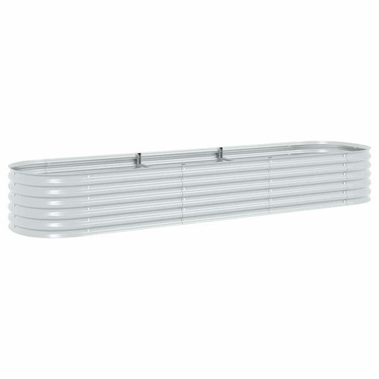 Arriate De Acero Galvanizado Plateado 320x80x44 Cm_0