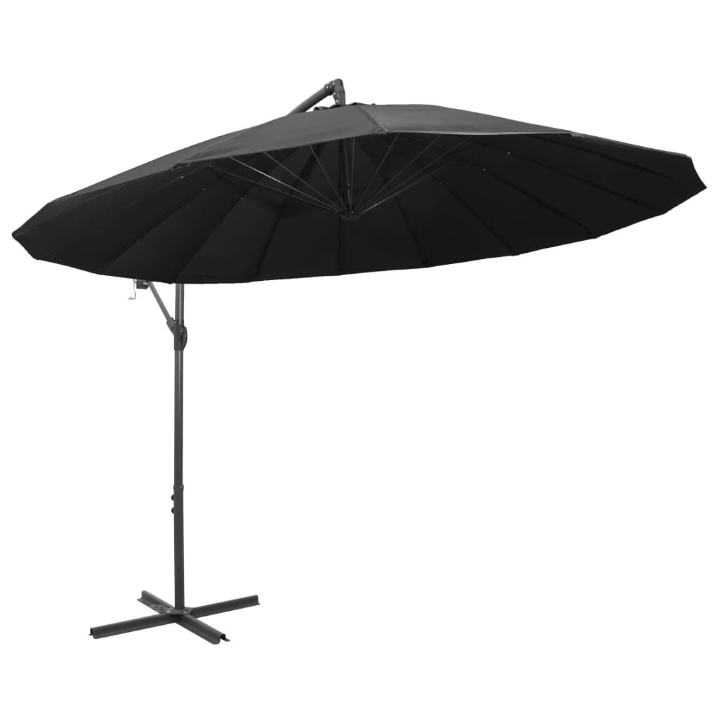 Vidaxl Sombrilla Colgante Con Palo De Aluminio Gris Antracita 3 M_1