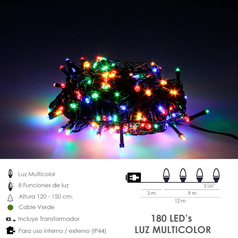 Guirnalda Luces Navidad 500 Leds Multicolor. Luz Navidad Interiores Y Exteriores Ip44_1